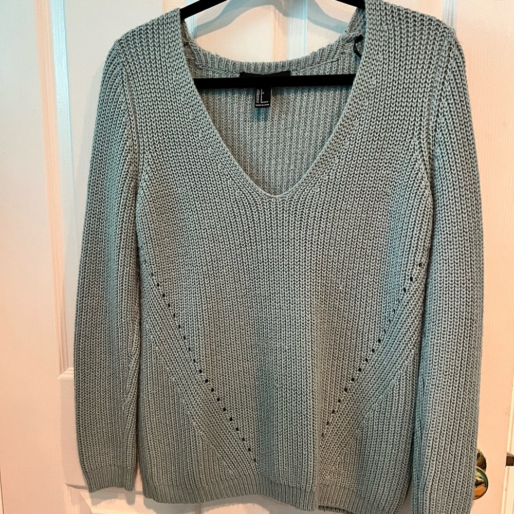 Blue v-neck sweater